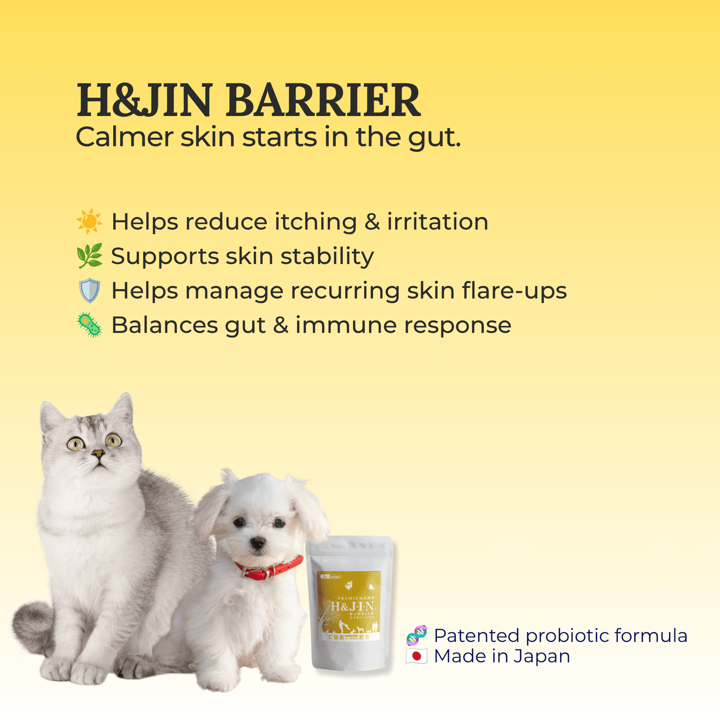H&JIN BARRIER – Allergy Relief Probiotic for Dogs & Cats
