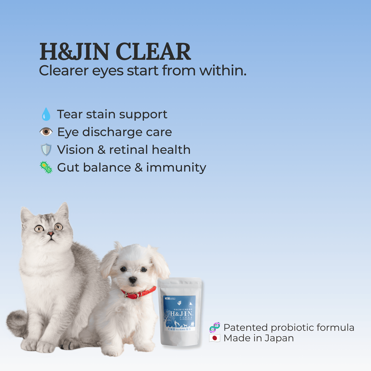 H&JIN CLEAR – Eye Care Probiotic for Dogs & Cats